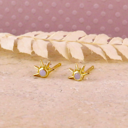 Opalescent Half Starburst Post Earrings