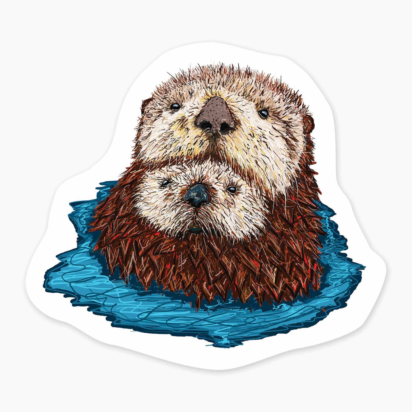 Sea Otter - 3" Art Sticker