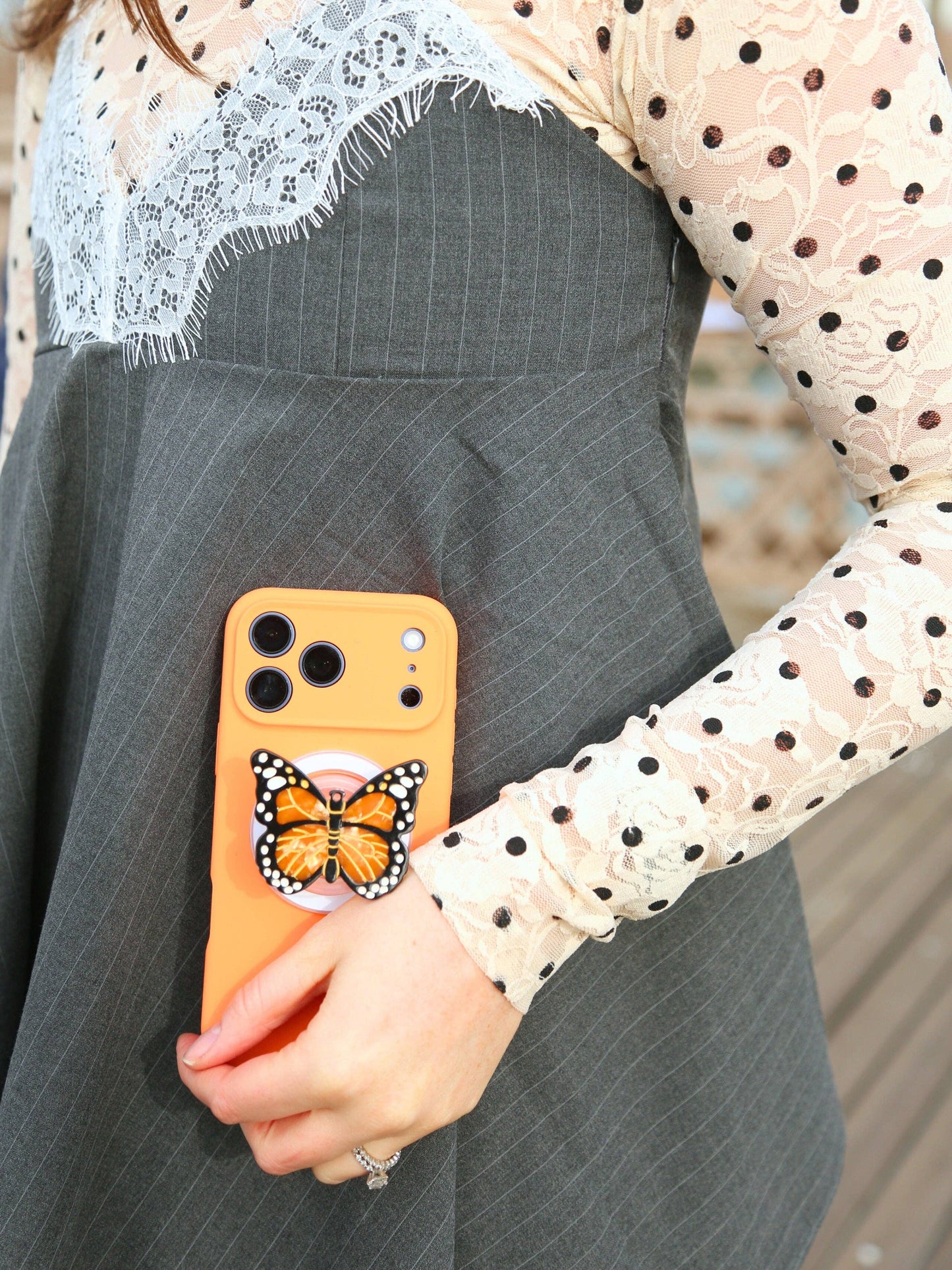 Hand-painted Monarch Butterfly GripCharm