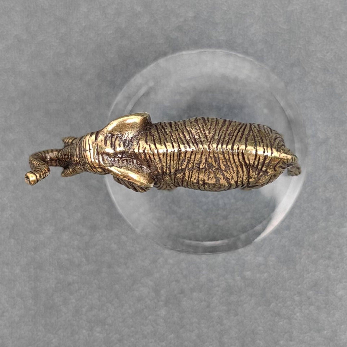 Elephant Brass Mini Figurine - Desktop Ornament/Decor