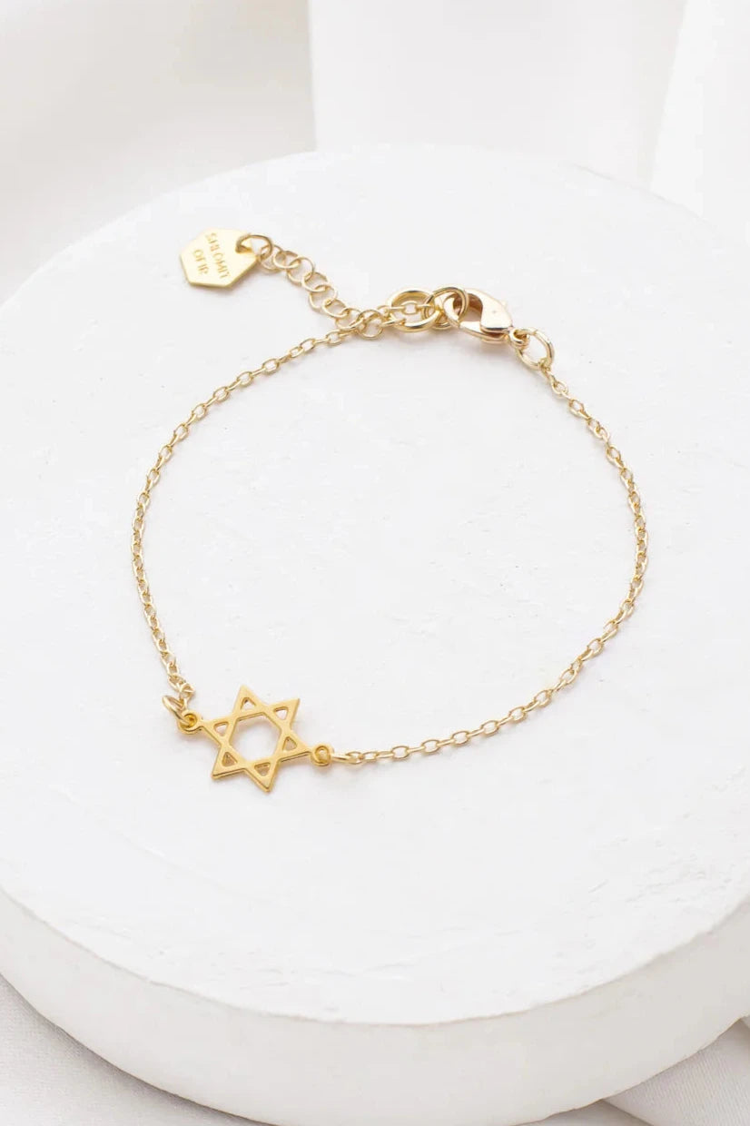 Gold Tiny Star of David Bracelet