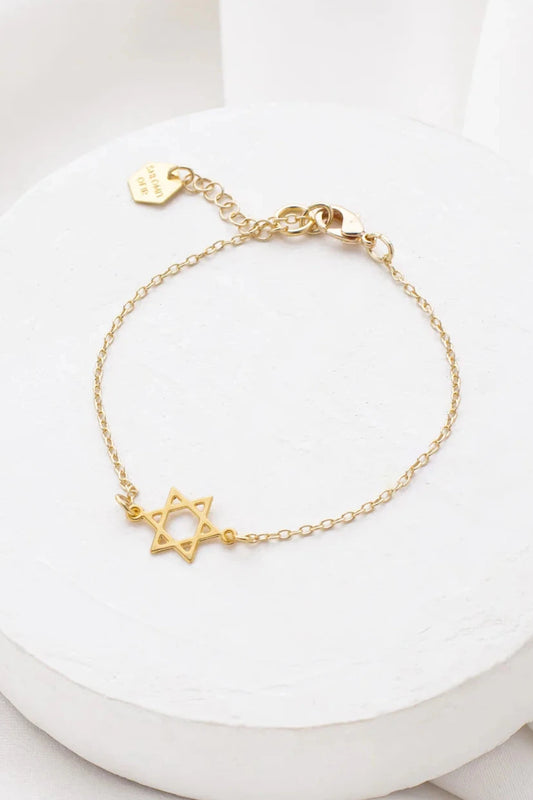 Gold Tiny Star of David Bracelet