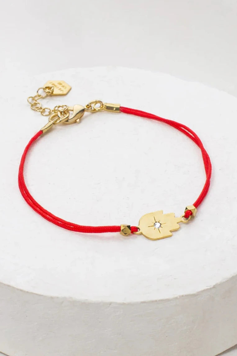 Hamsa Cord Bracelet - Gold