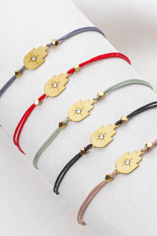 Hamsa Cord Bracelet - Gold