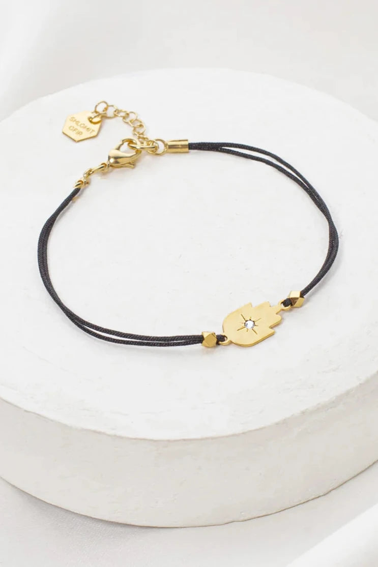 Hamsa Cord Bracelet - Gold