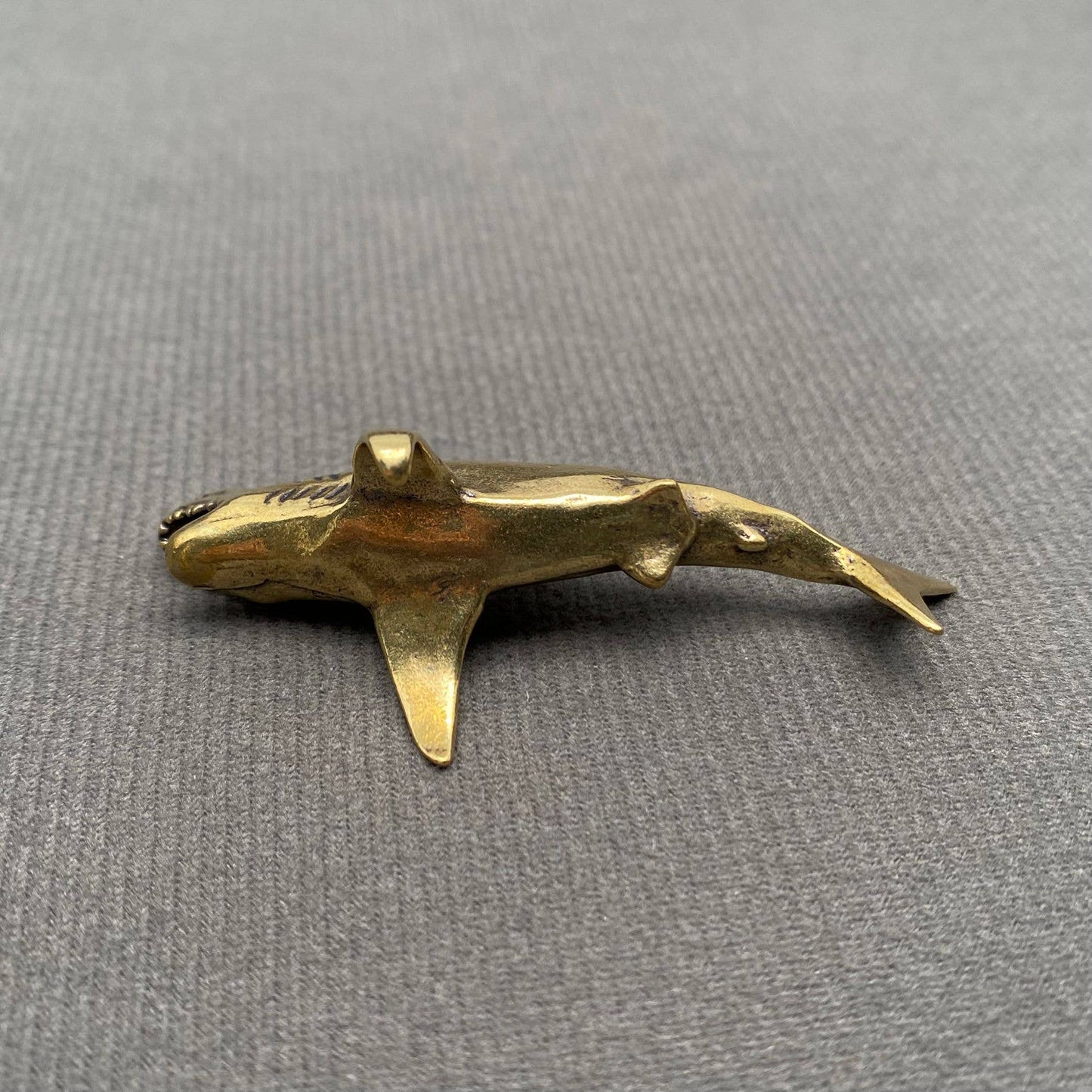 Brass Open Mouth Shark Mini Figurine - Decor