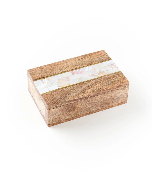 Mother Pearl/Wood/Brass Keepsake Box