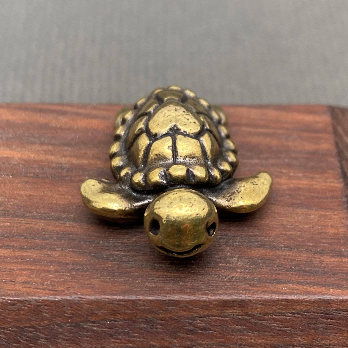 Mini Brass Turtle Figurine - Desktop Ornament/Decor