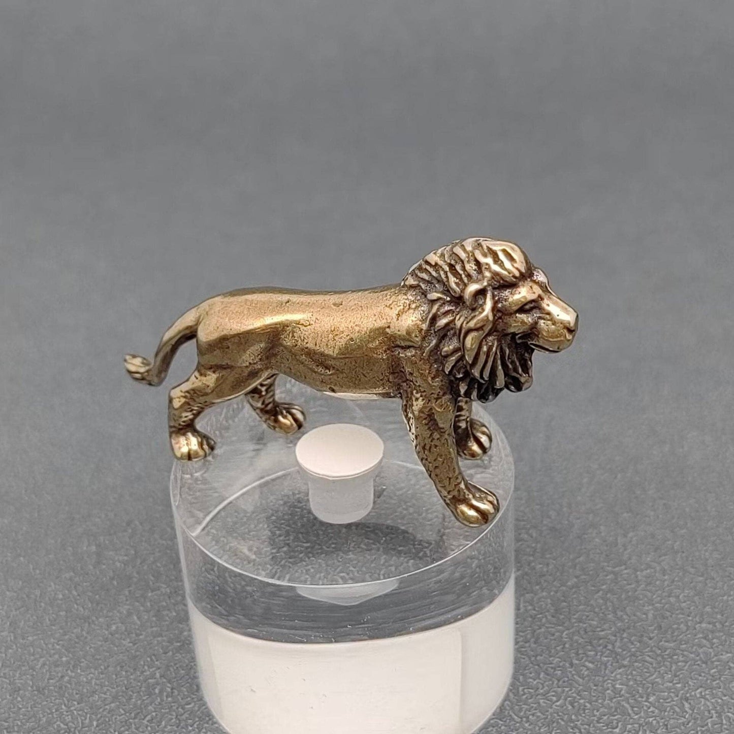 Lion Brass Mini Figurine - Desktop Ornament/Decor