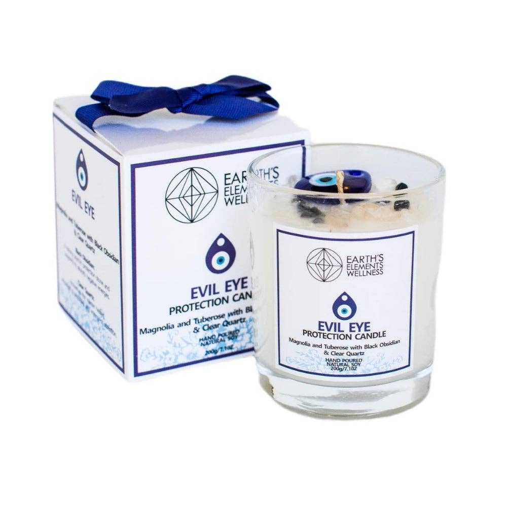 Evil Eye Protection Crystal Candle