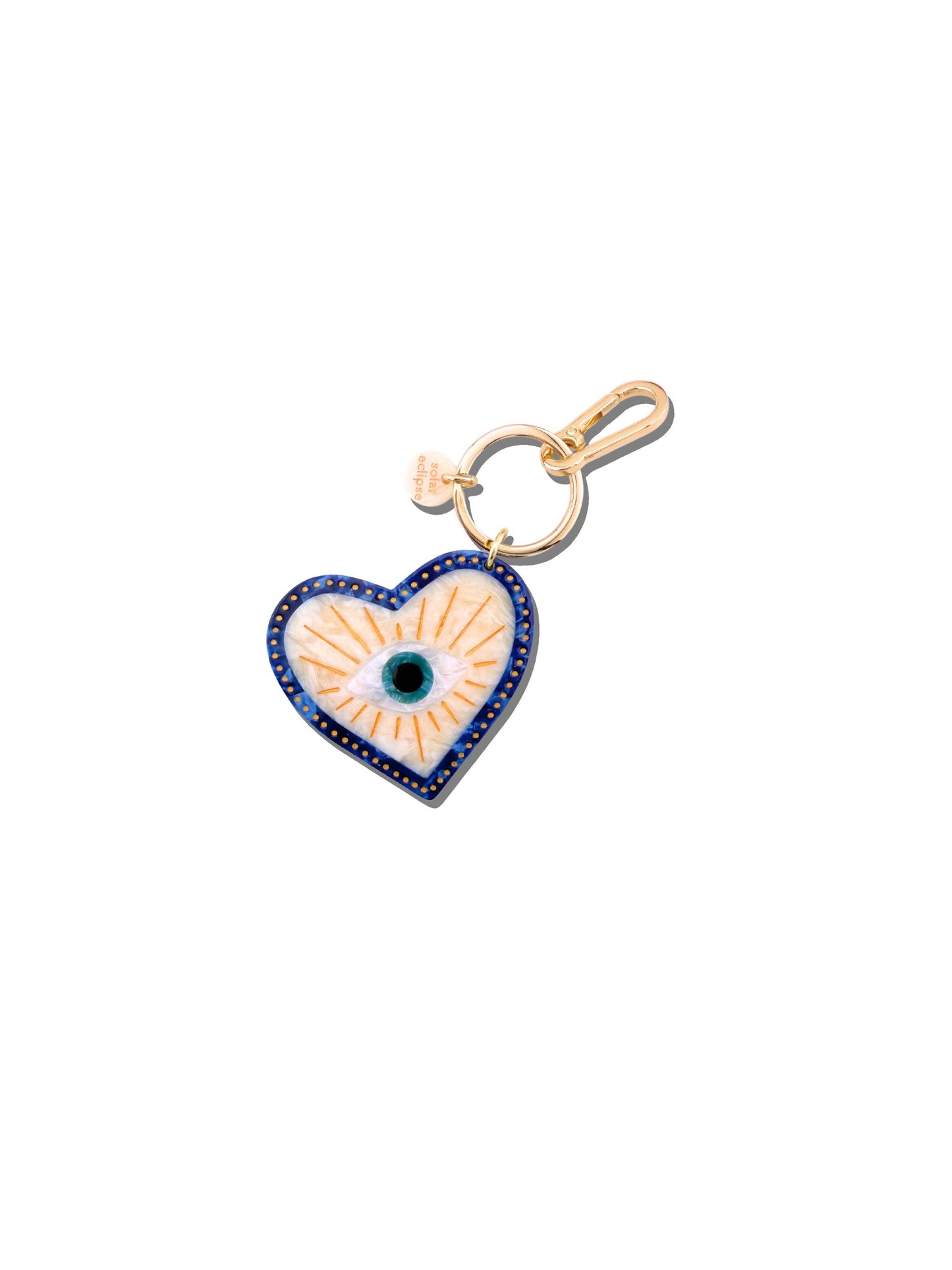 Hand-painted Coastal Lucky Eye Bag Charm + Keychain | Eco-Friendly