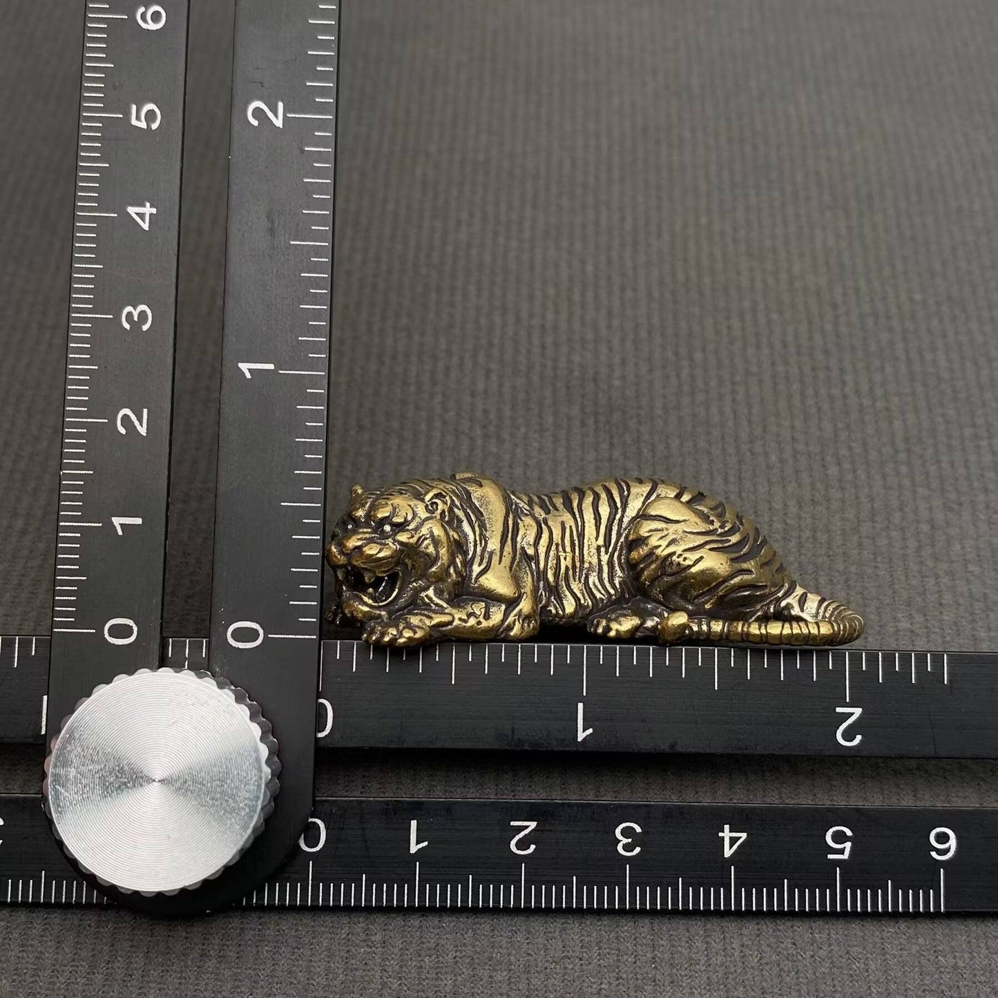 Lying Tiger Brass Mini Figurine - Desktop Ornament/Decor