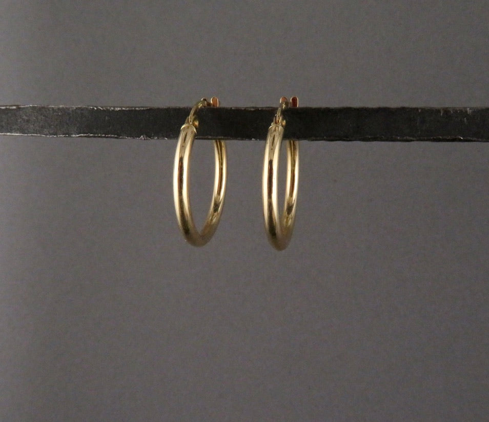 Solid Gold Latch Hoops