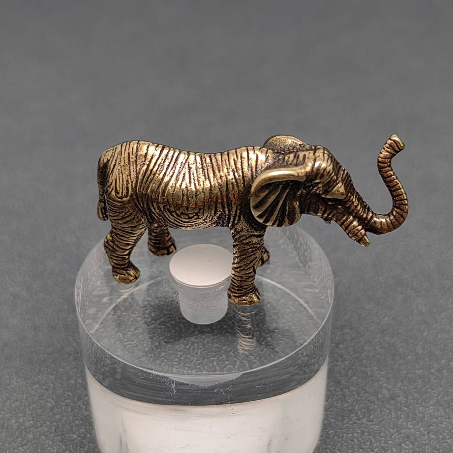 Elephant Brass Mini Figurine - Desktop Ornament/Decor