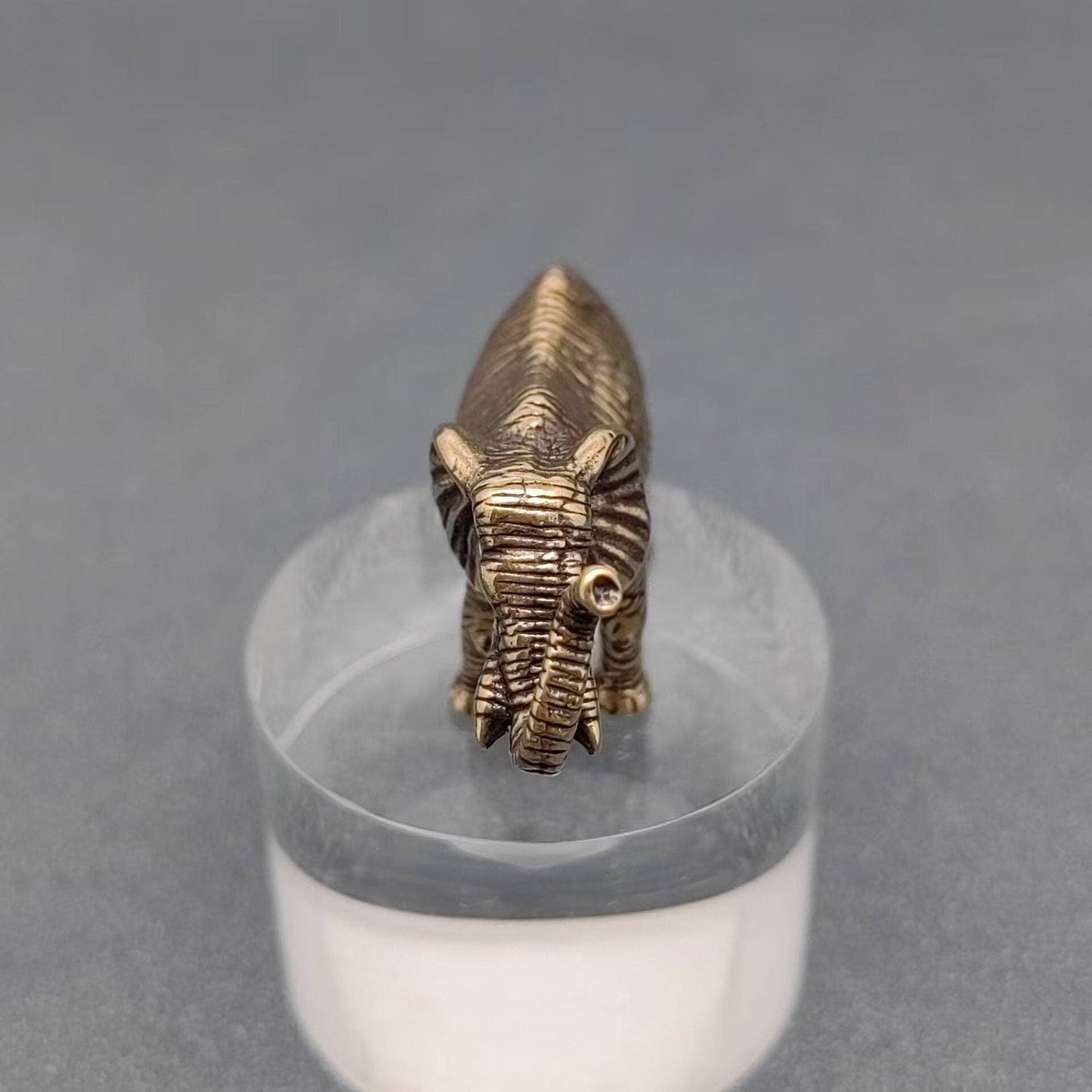 Elephant Brass Mini Figurine - Desktop Ornament/Decor