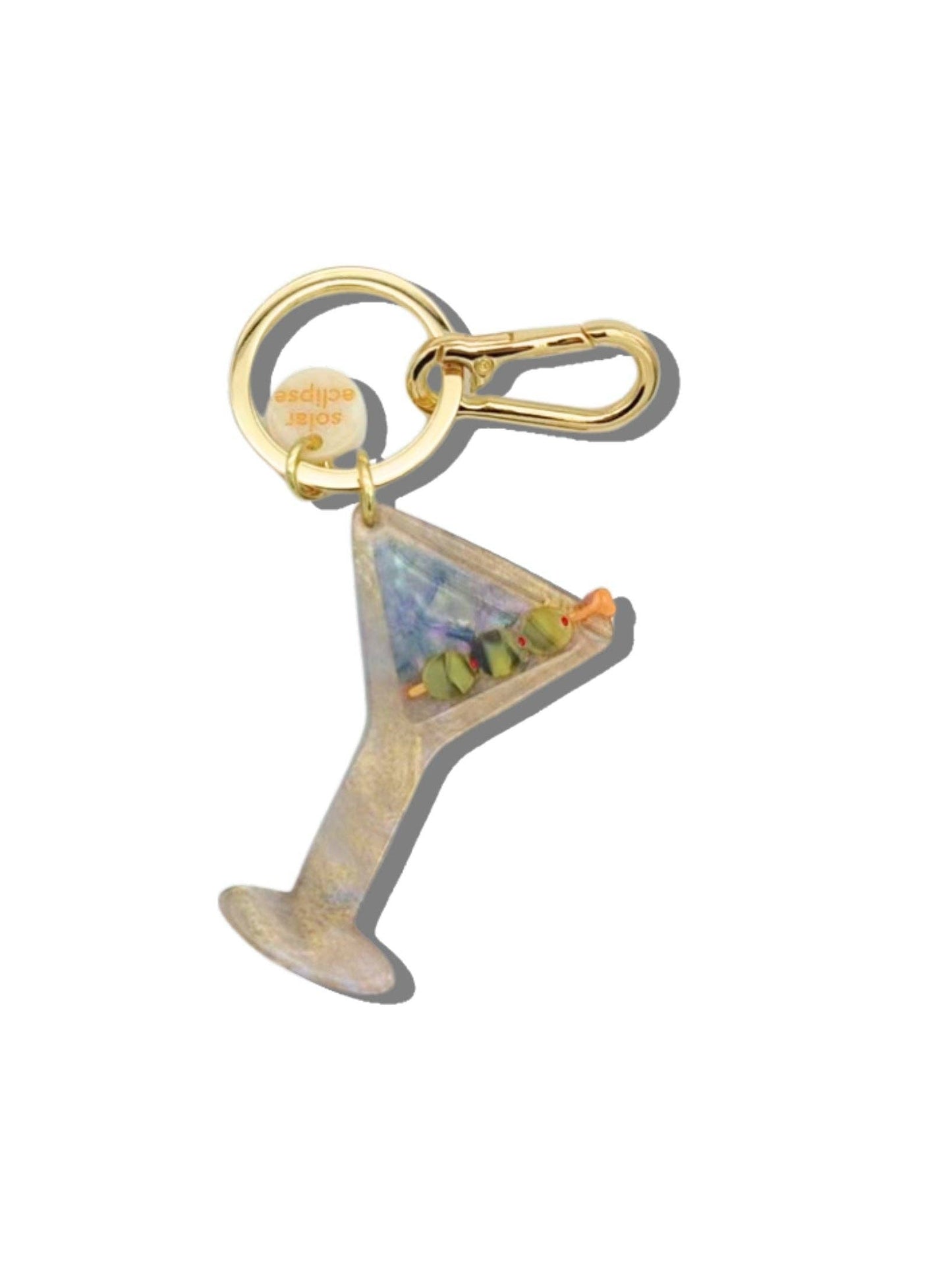 Martini Bag Charm + Keychain - Hand Painted | Eco-Friendly