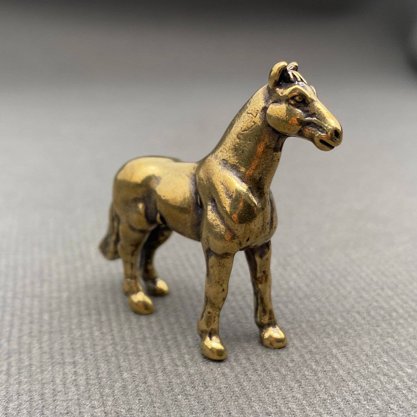 Warhorse Brass Mini Figurine -  Ornament/Desktop Decor