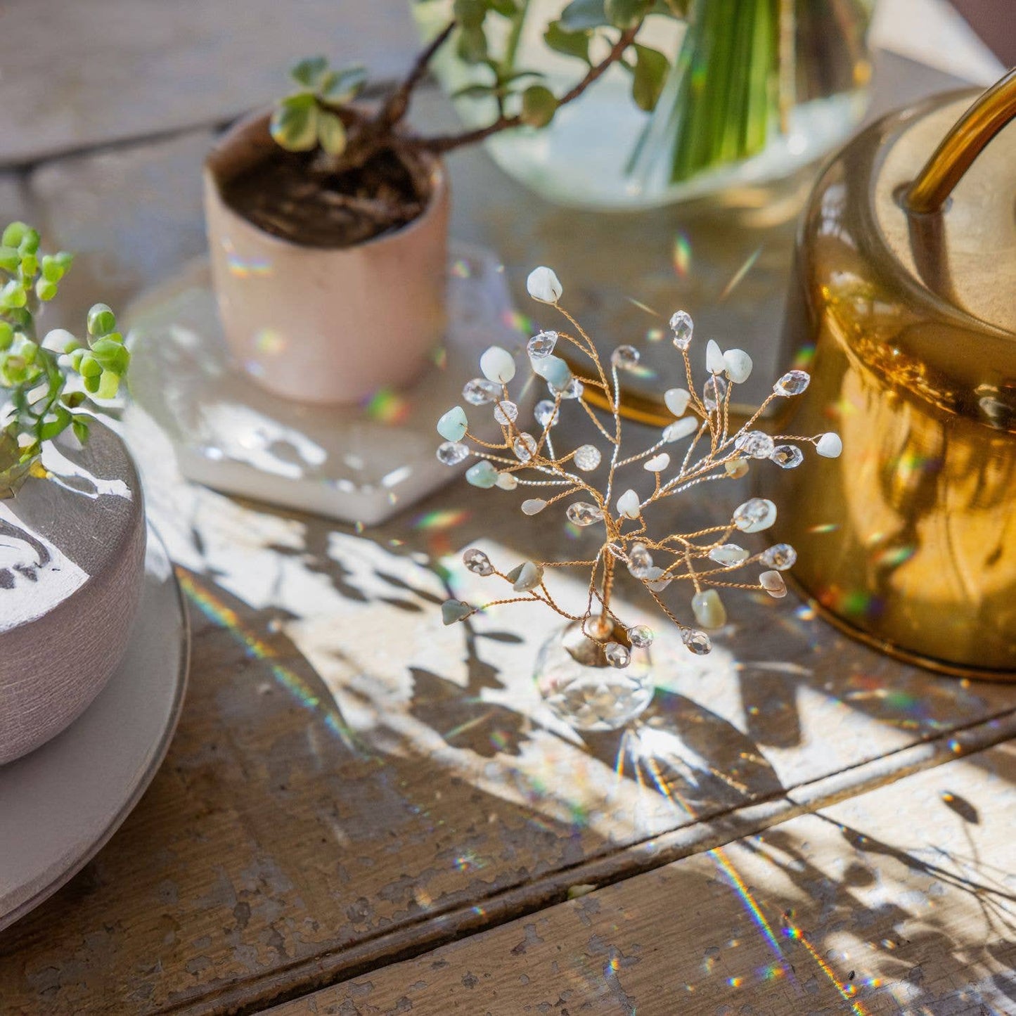 Suncatcher Tree of Life - Amazonite/Courage/Gold