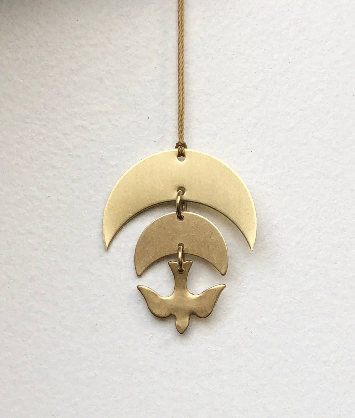 Guardian Bird Ornament - Hammered Brass