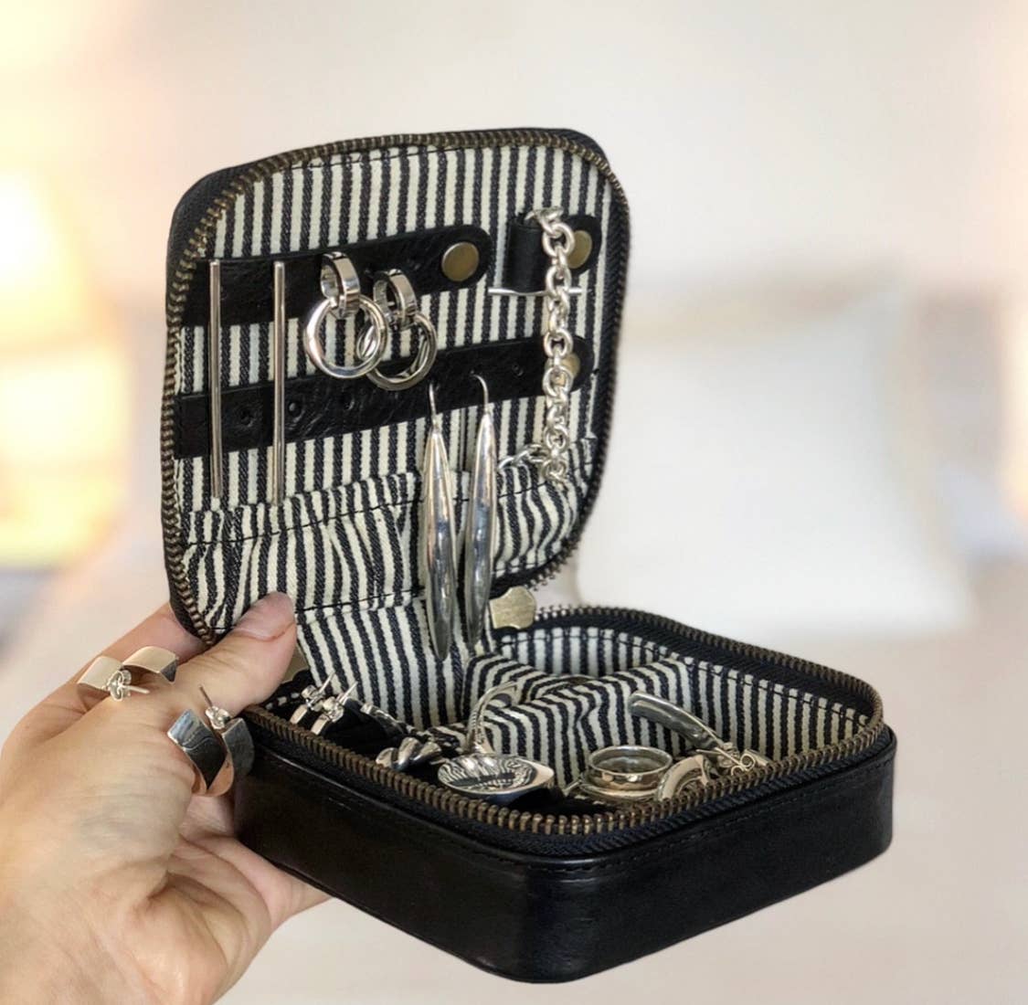 Leather Jewelry Box - Black Stromboli Leather