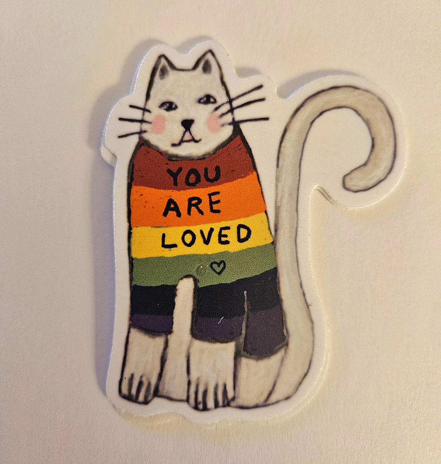 Cat Rainbow Love Vinyl Sticker