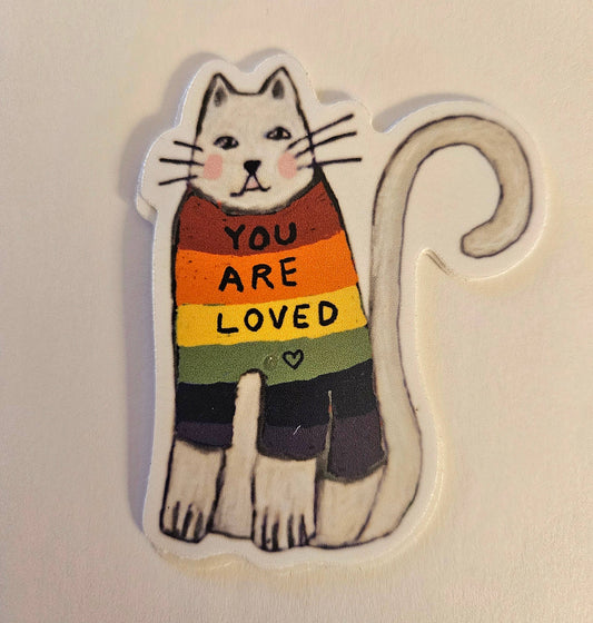 Cat Rainbow Love Vinyl Sticker