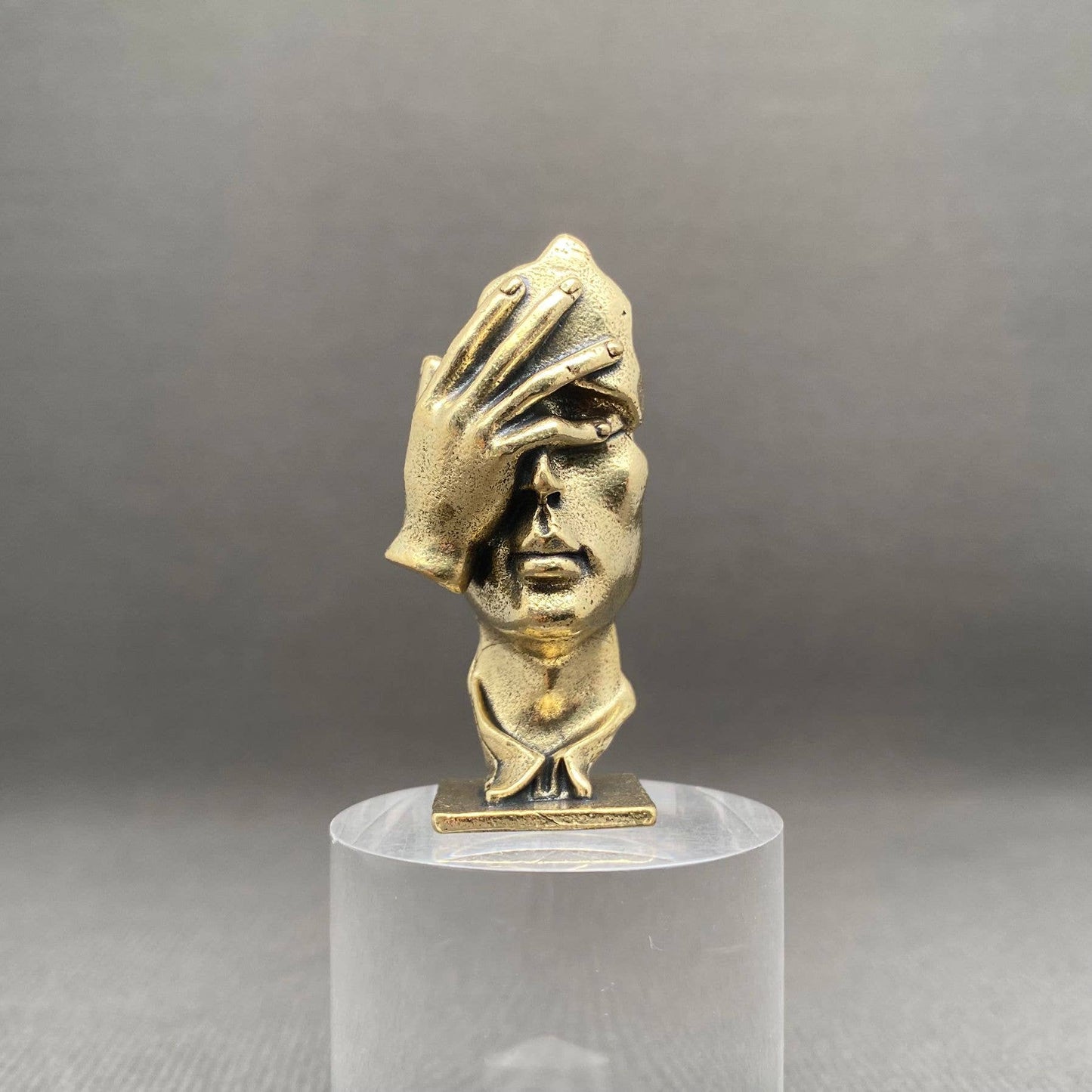 Brass Abstract Figurine Desktop Ornament/Decor - 'Contemplate'