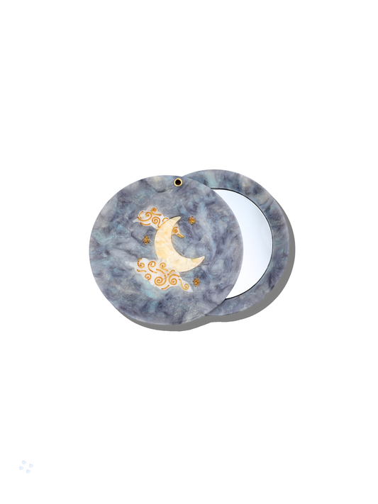 Hand-painted Celestial Moon Compact Mirror
