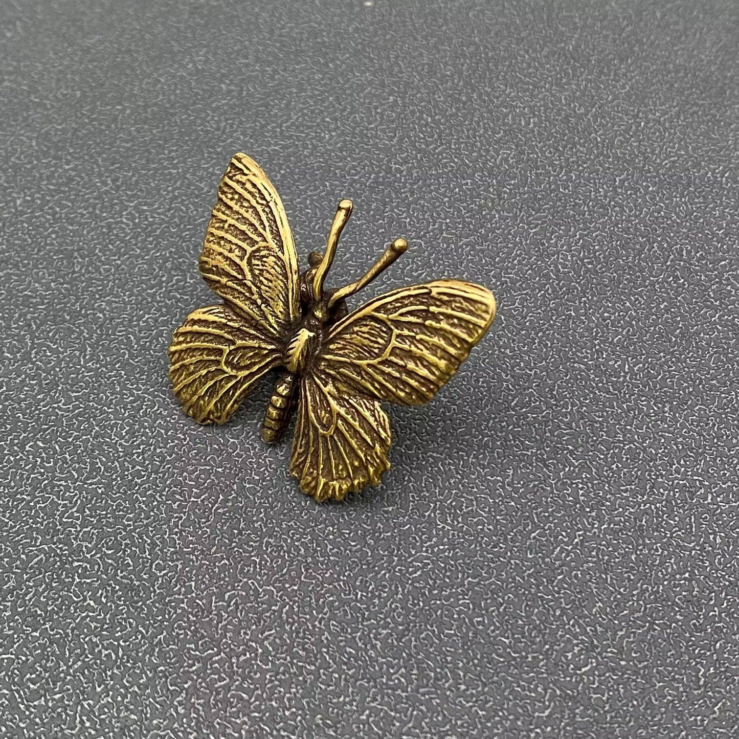 Brass Butterfly Mini Figurine - Desktop Ornament/Decor