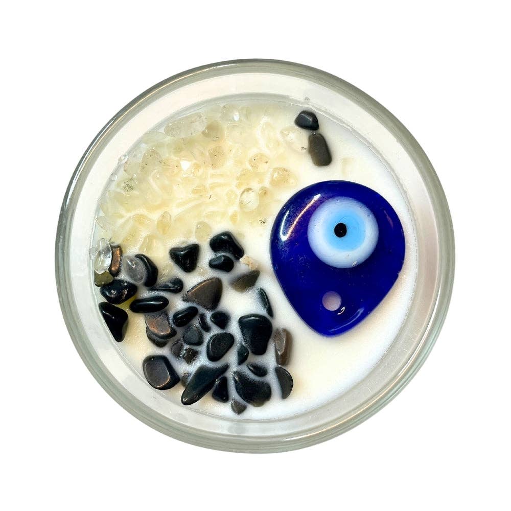 Evil Eye Protection Crystal Candle