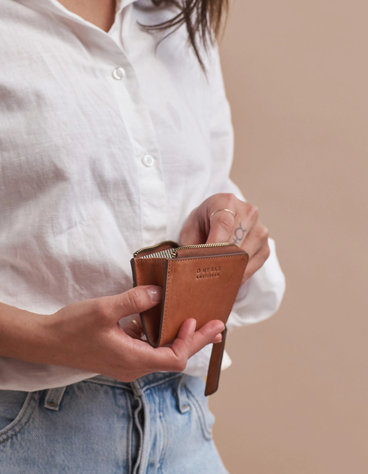 Leather Coin Purse Coco - Cognac Classic Leather