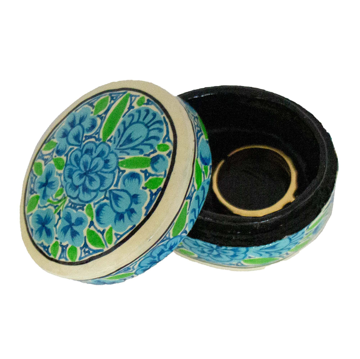 Handpainted Kashmiri Box - Blue Flowers