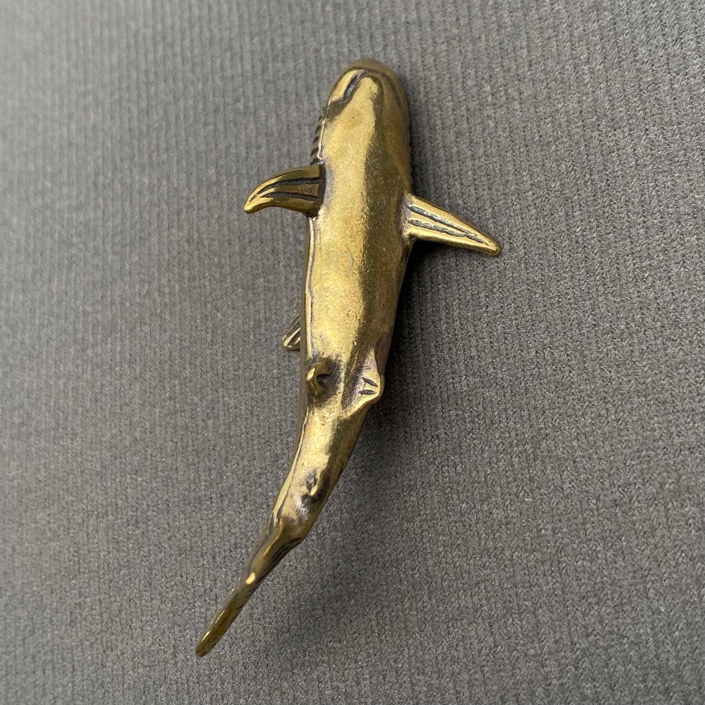 Shark Brass Mini Figurine - Decor/Desktop Ornament