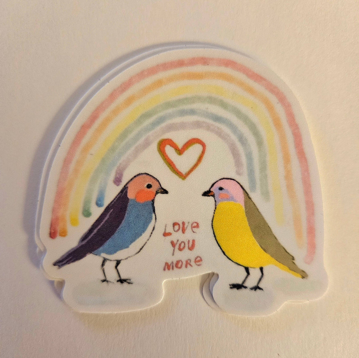 Birds Rainbow Love You More Sticker