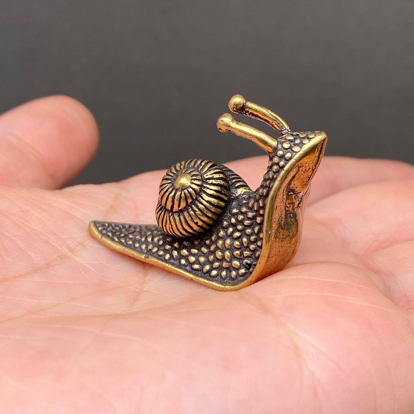 Snail Brass Mini Figurine - Desktop Ornament/Decor
