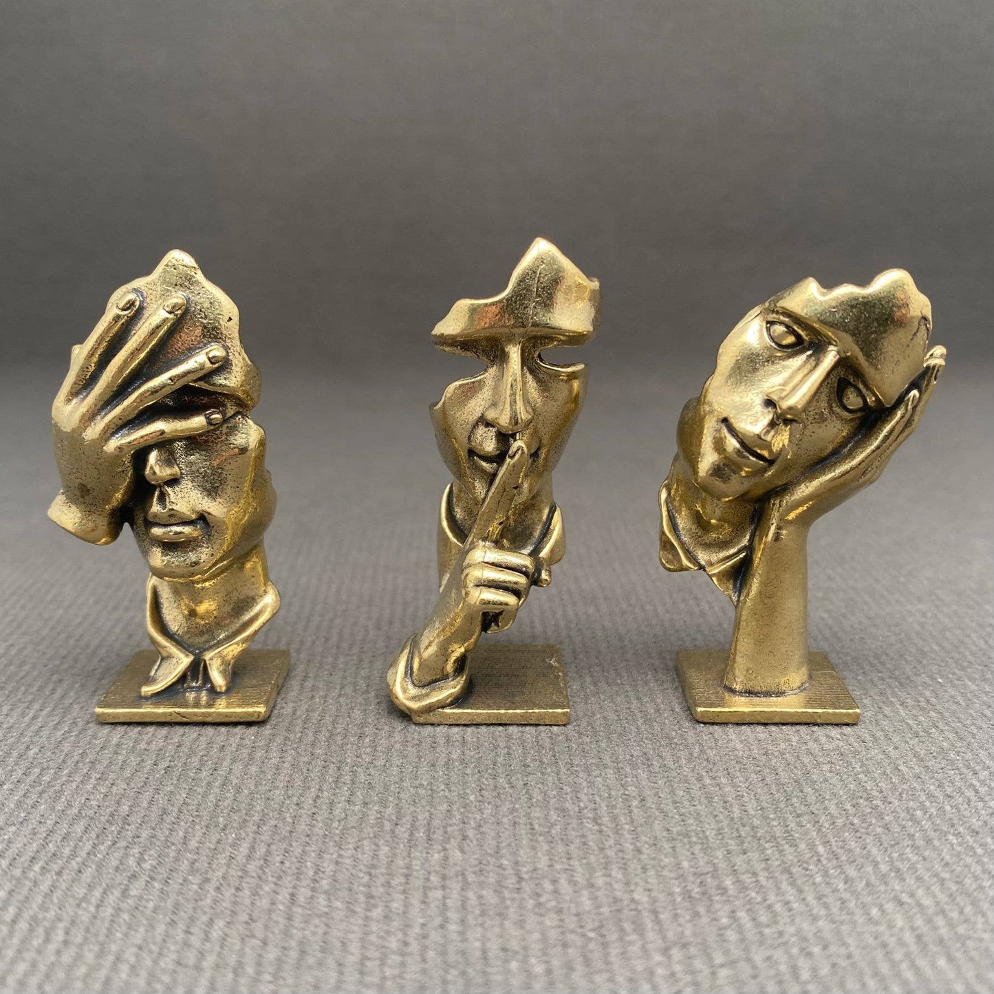 Brass Abstract Figurine Desktop Ornament/Decor - 'Contemplate'