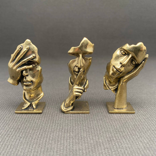 Brass Abstract Figurine Desktop Ornament/Decor - 'Contemplate'