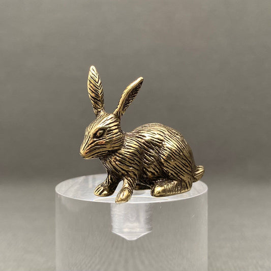 Rabbit Mini Brass Figurine - Decor/Desktop Ornament