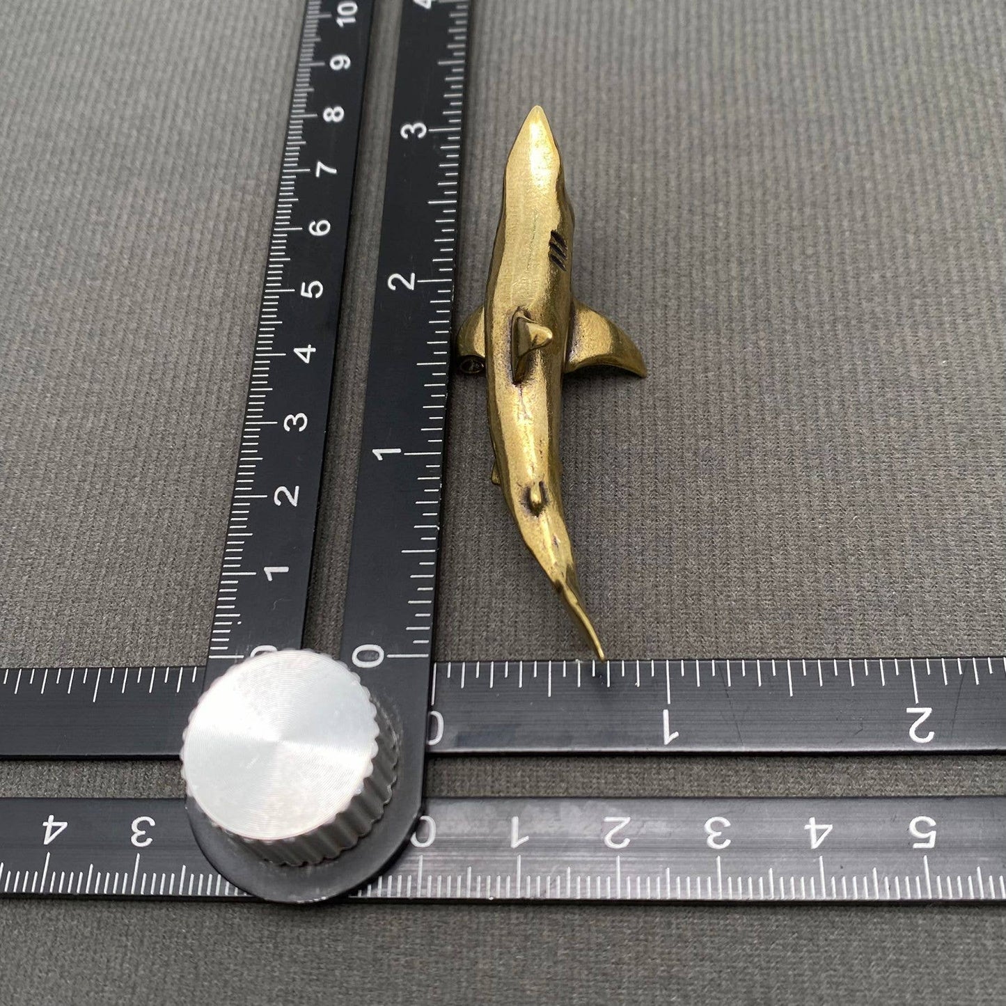 Brass Open Mouth Shark Mini Figurine - Decor