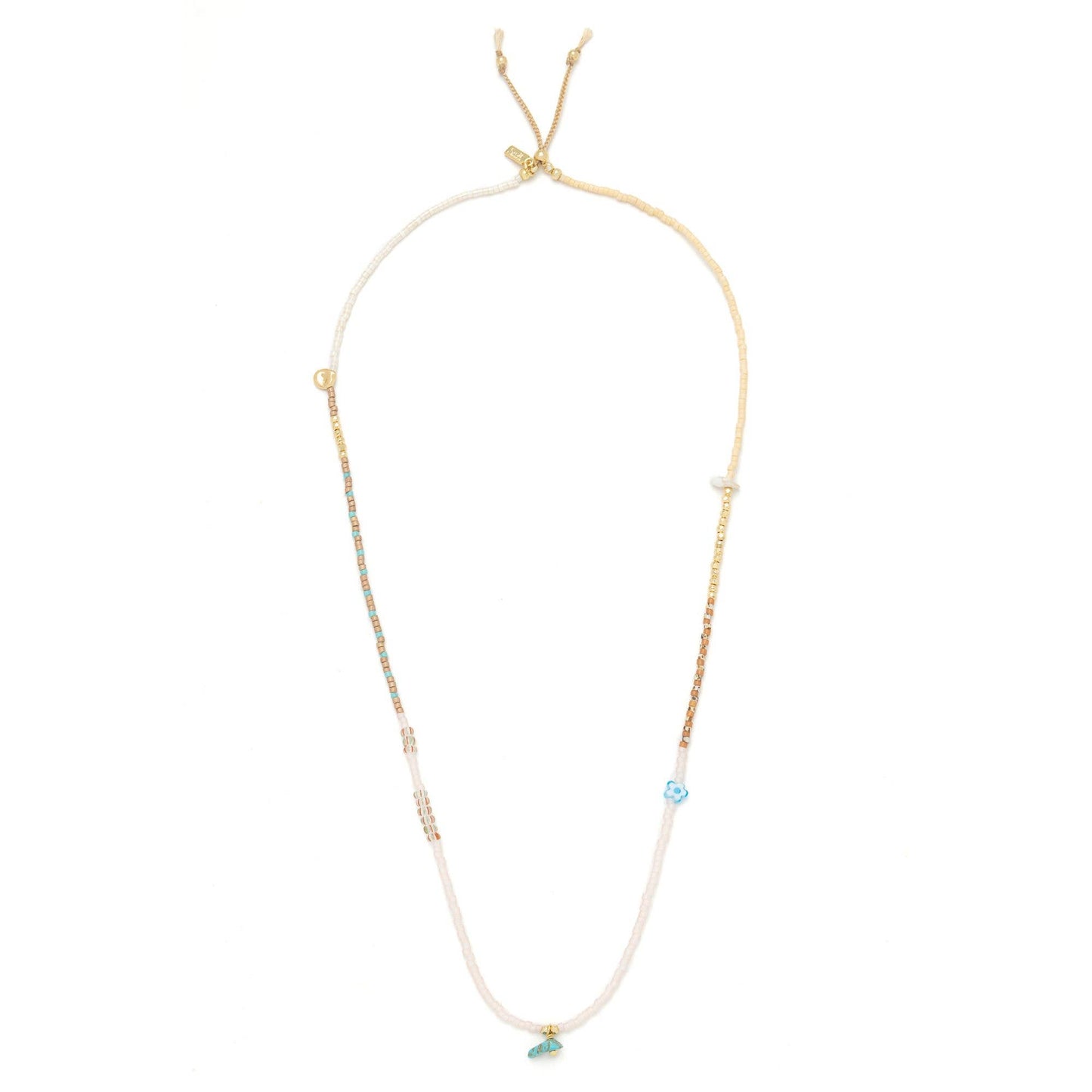 Mixed Media Wrap Bracelet/Necklace - Tranquility/Turquoise/Gold