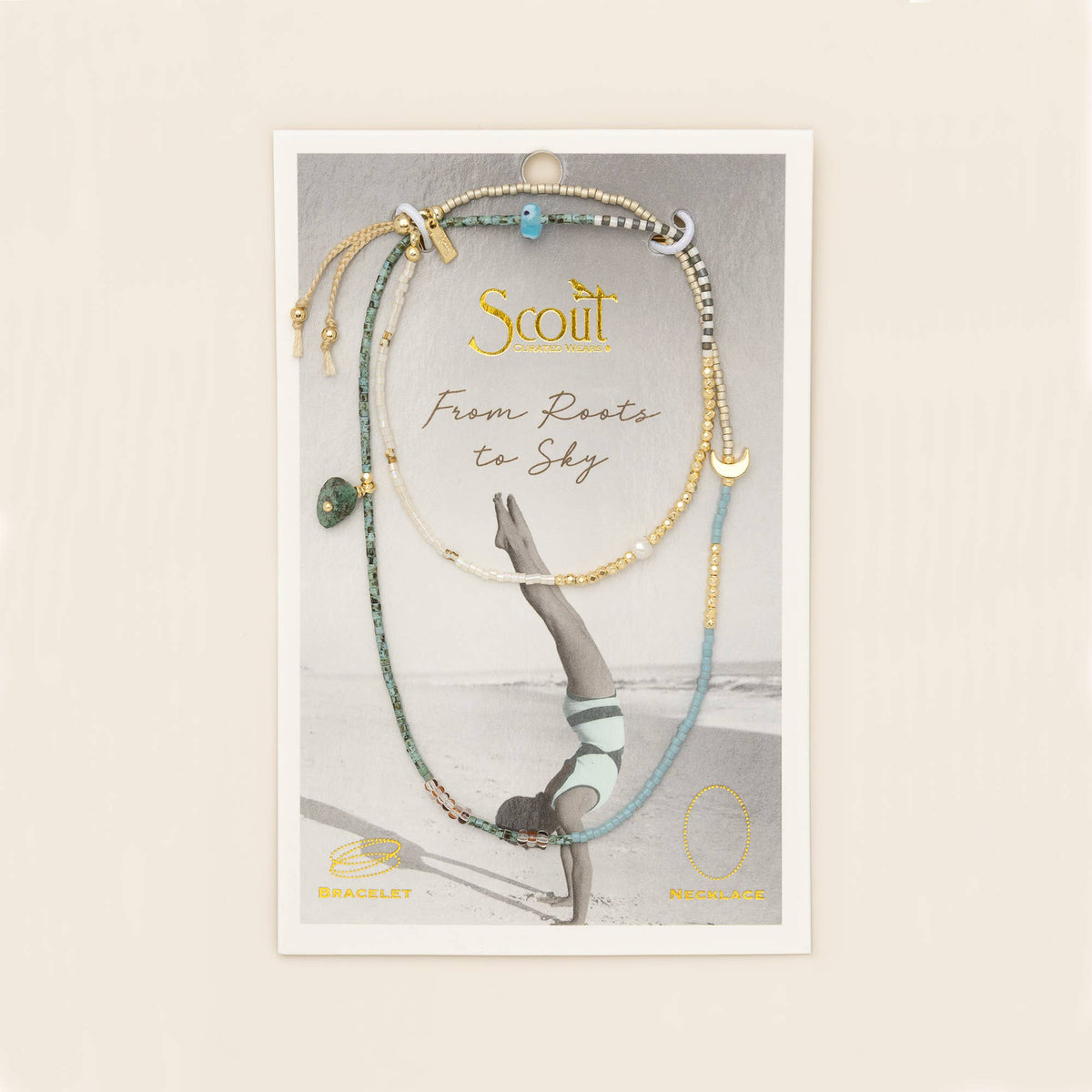 Mixed Media Wrap Bracelet/Necklace - Transformation/African Turquoise