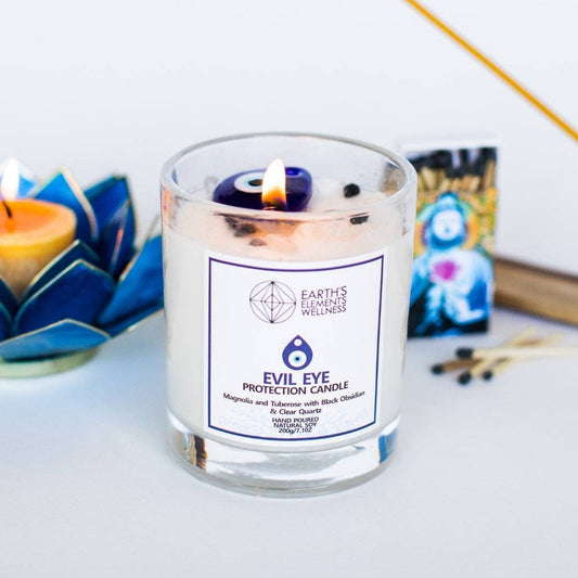 Evil Eye Protection Crystal Candle