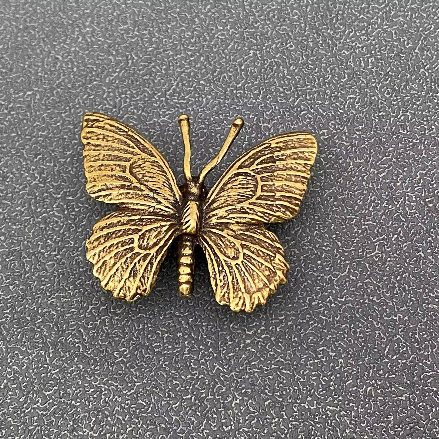 Brass Butterfly Mini Figurine - Desktop Ornament/Decor