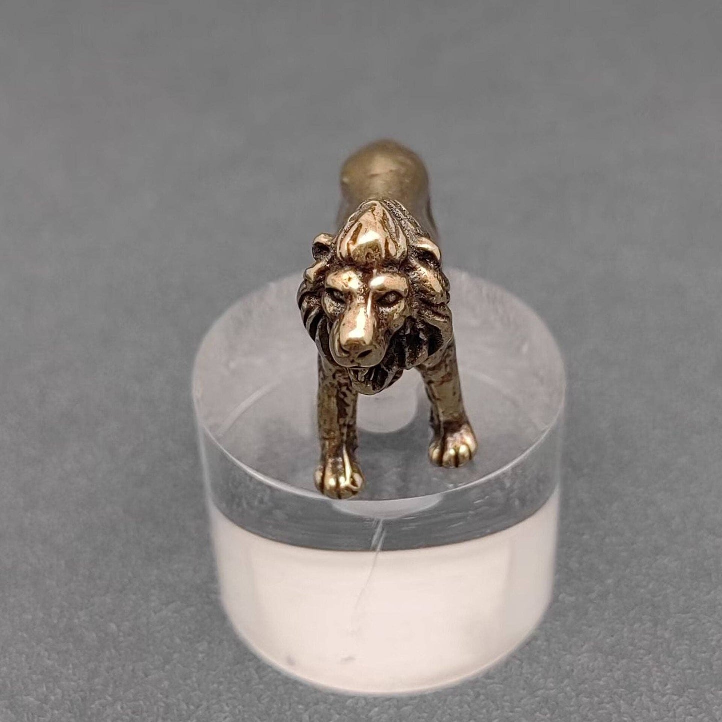 Lion Brass Mini Figurine - Desktop Ornament/Decor