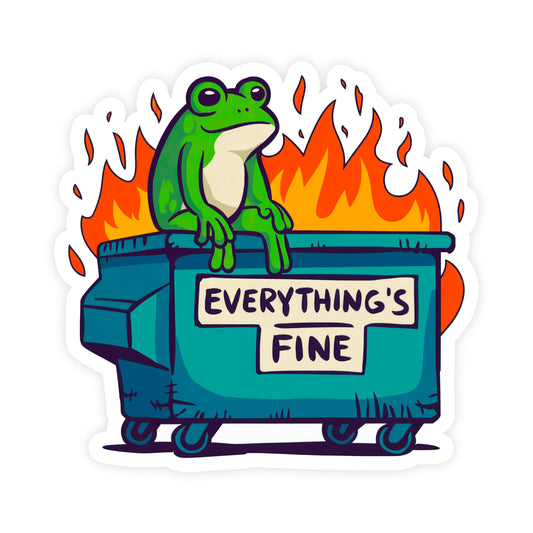 Everything's Fine Frog Sticker