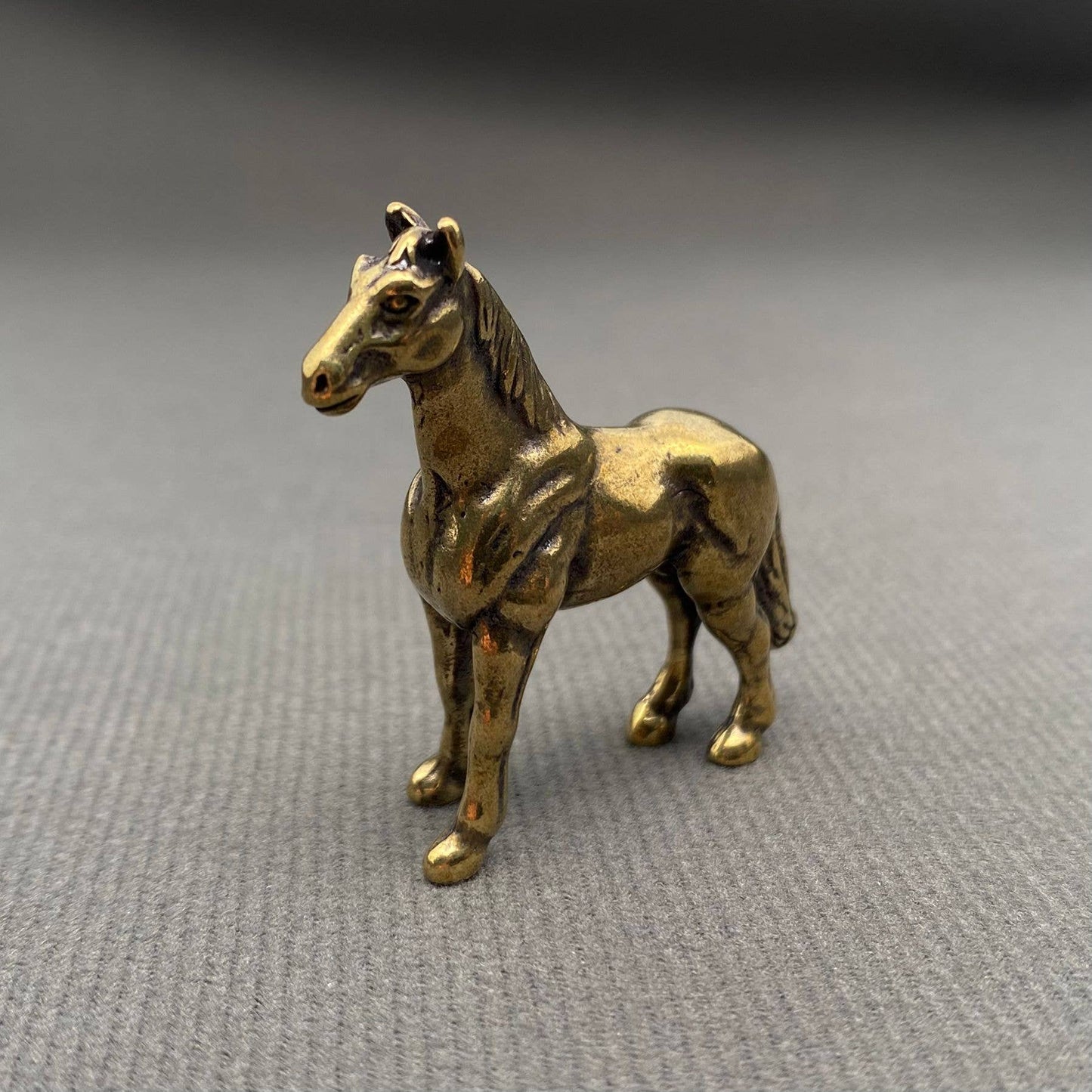 Warhorse Brass Mini Figurine -  Ornament/Desktop Decor