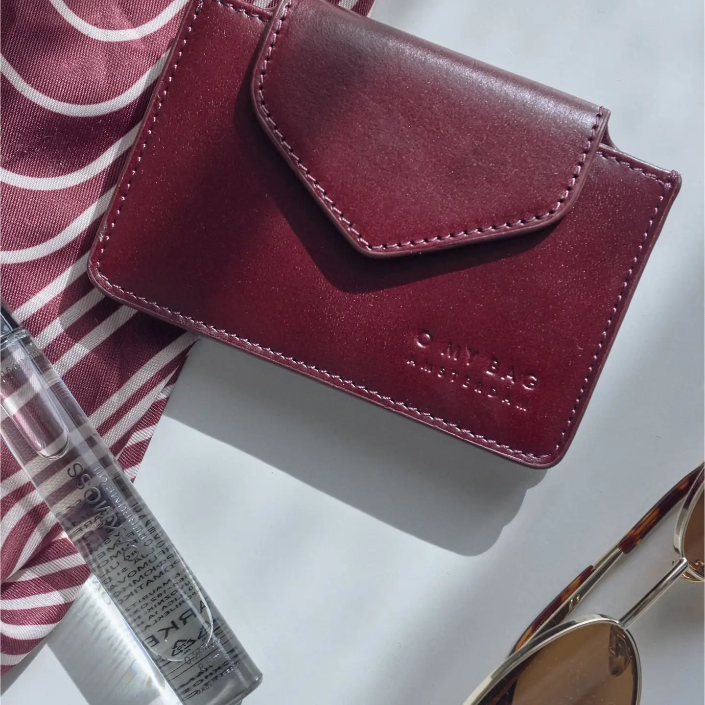 Harmonica Wallet - Dark Cherry Classic Leather