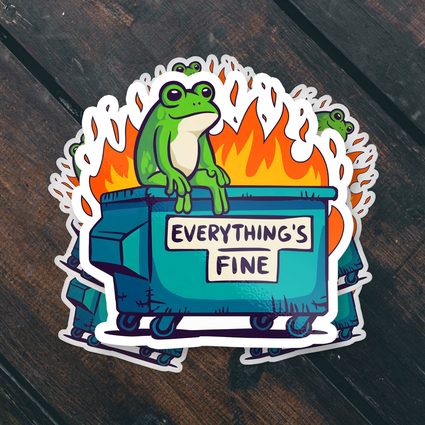Everything's Fine Frog Sticker