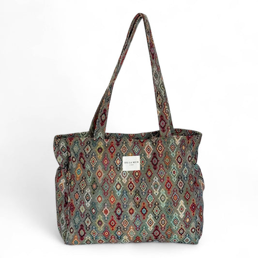 Zippered Tote Bag - Trigo Pattern