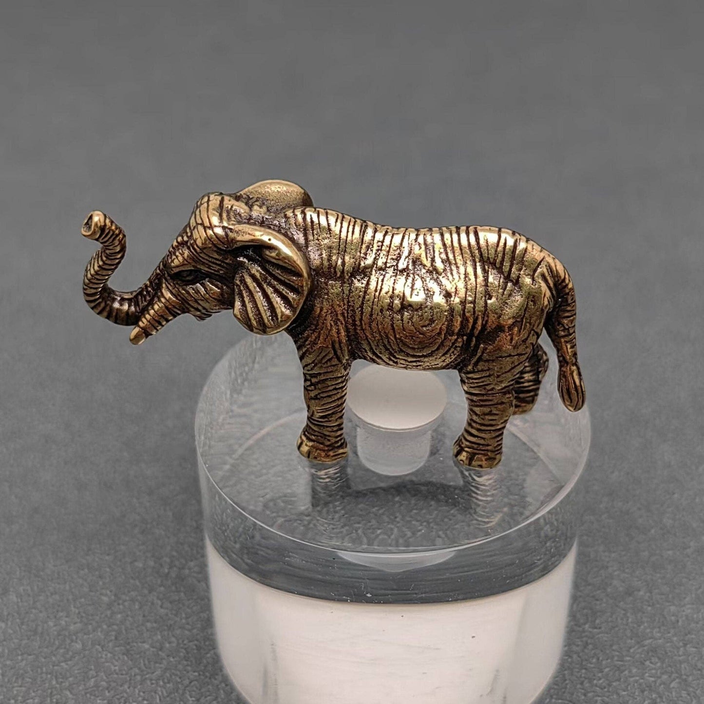 Elephant Brass Mini Figurine - Desktop Ornament/Decor